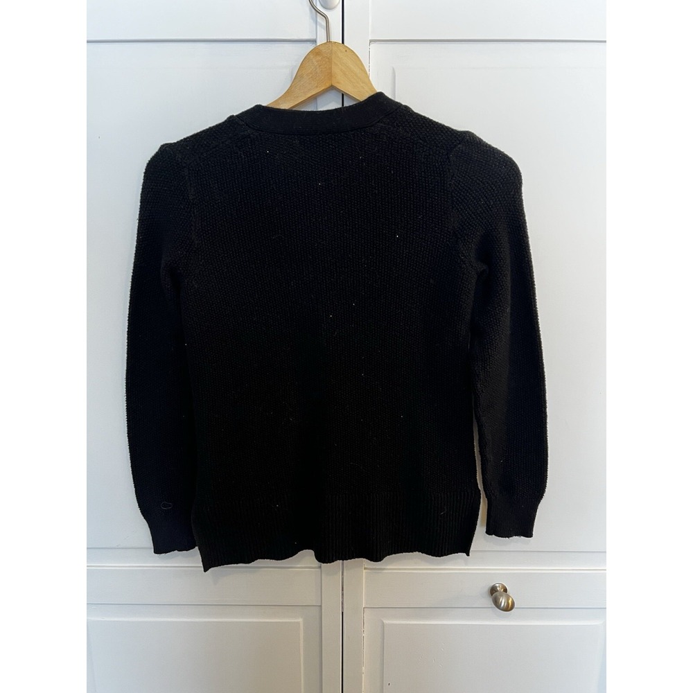 Madewell Sweater Women's XS Textured Cardigan Brown Buttons Black Cotton - Picture 6 of 6
